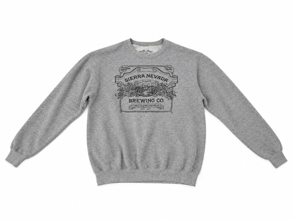 Sierra Nevada Brewing Co. Men’s Large Gray Crewneck Sweatshirt Beer Graphic